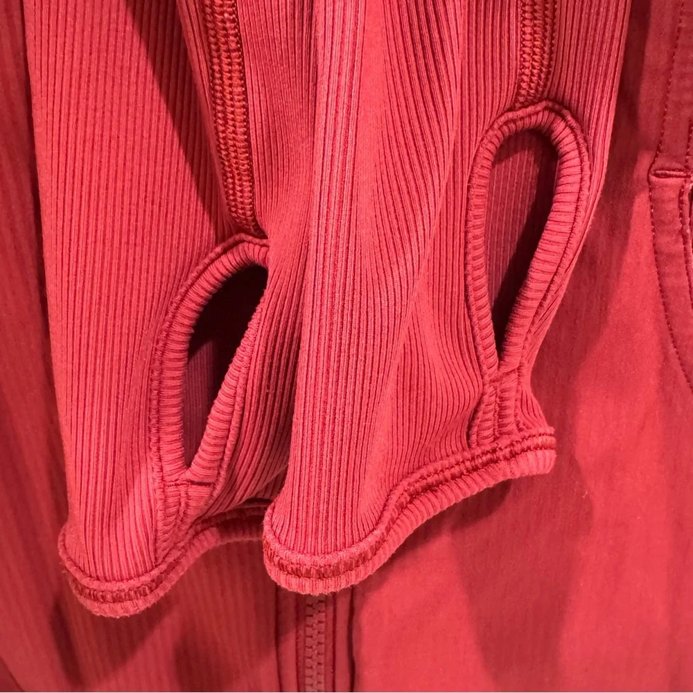 Lululemon Dance Studio Jacket Rib Sleeve Reversible Dark Sport Red Zip Up Size 4